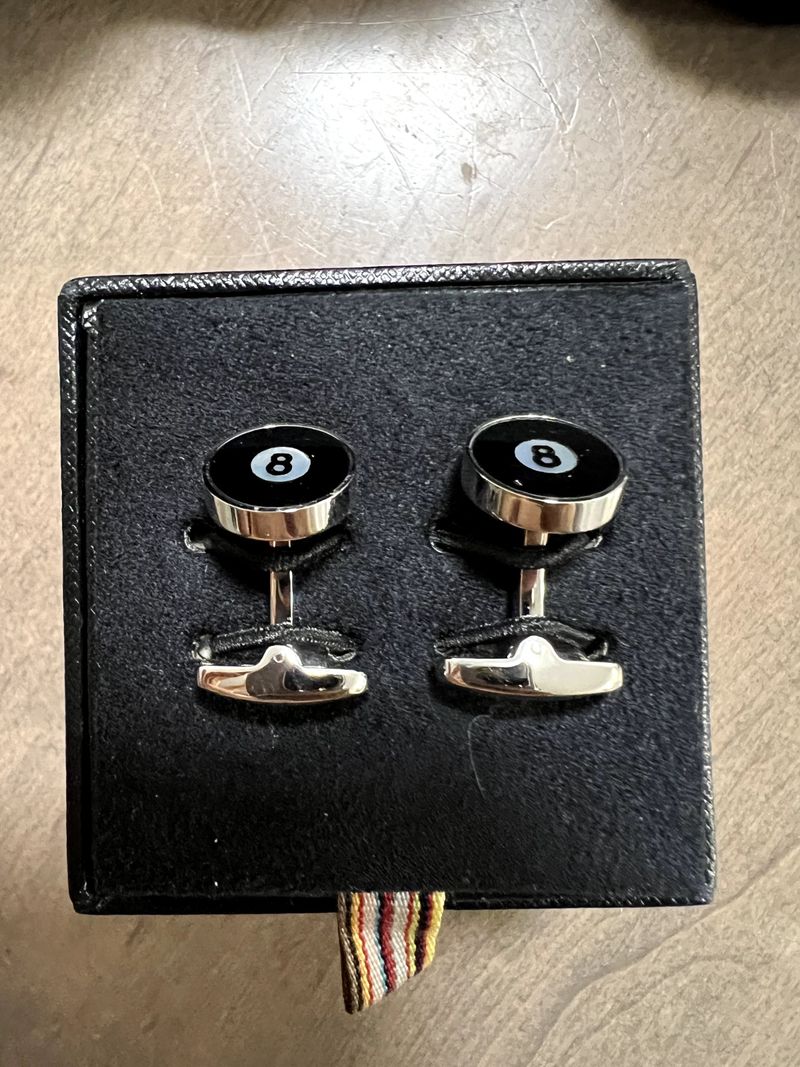 Paul Smith 8-Ball Silver-Tone Mother-Of-Pearl Cufflinks — view 1