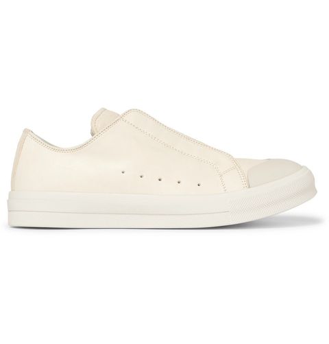 Alexander McQueen Textured-Leather Low Top Sneakers Ivory F17