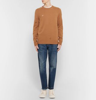 Alexander McQueen Textured-Leather Low Top Sneakers Ivory F17 — view 6
