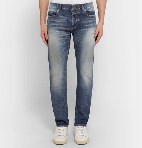 Saint Laurent Skinny-Fit Washed Stretch-Denim Jeans