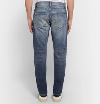 Saint Laurent Skinny-Fit Washed Stretch-Denim Jeans — view 4