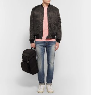 Saint Laurent Skinny-Fit Washed Stretch-Denim Jeans — view 5