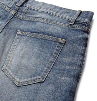 Saint Laurent Skinny-Fit Washed Stretch-Denim Jeans — view 6