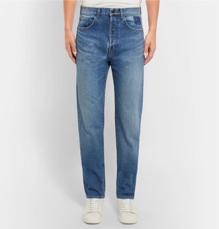 Yves Saint Laurent D14 Embroidered Vintage Blue Denim Jeans — view 2