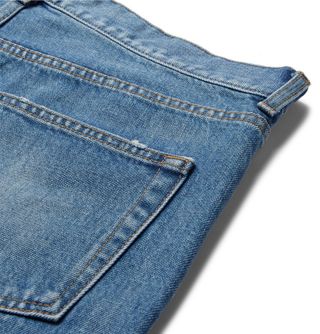 Yves Saint Laurent D14 Embroidered Vintage Blue Denim Jeans — view 5