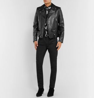 Yves Saint Laurent Full-Grain Leather Biker Jacket — view 2