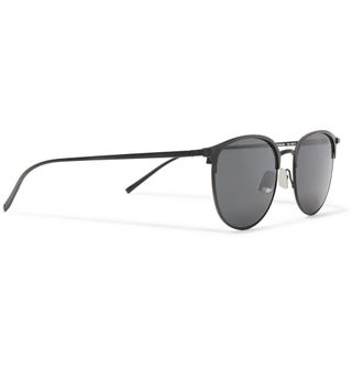 Yves Saint Laurent Round-Frame Matte-Titanium Sunglasses — view 2