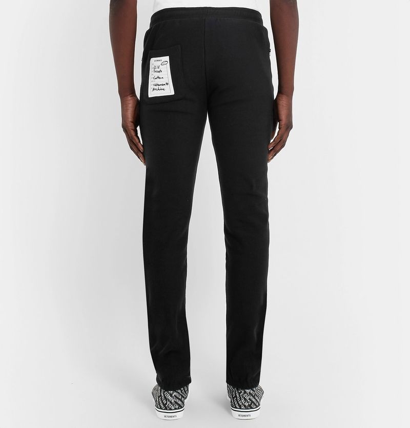 Vetements Skinny-Fit Loopback Cotton-Blend Jersey Sweatpants — view 1