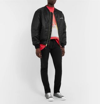 Vetements Skinny-Fit Loopback Cotton-Blend Jersey Sweatpants — view 4