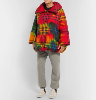 Burberry Oversized Checked Cotton Down Jacket — view 2