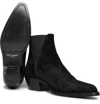 Yves Saint Laurent Dakota Brushed-Suede Chelsea Boots — view 4