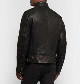 Belstaff Westlake 2.0 Slim-Fit Leather-Trimmed Shearling Biker Jacket — view 4