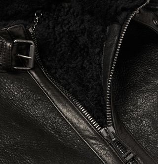 Belstaff Westlake 2.0 Slim-Fit Leather-Trimmed Shearling Biker Jacket — view 6