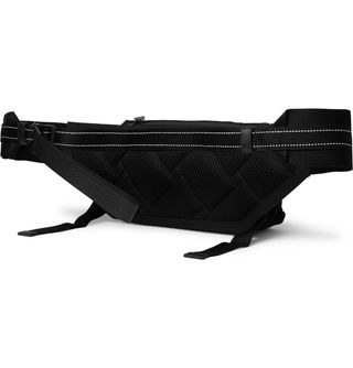 Bottega Veneta Paper Touch Nylon and Mesh Belt Bag — Black and Blue — view 4