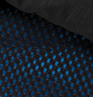 Bottega Veneta Paper Touch Nylon and Mesh Belt Bag — Black and Blue — view 5
