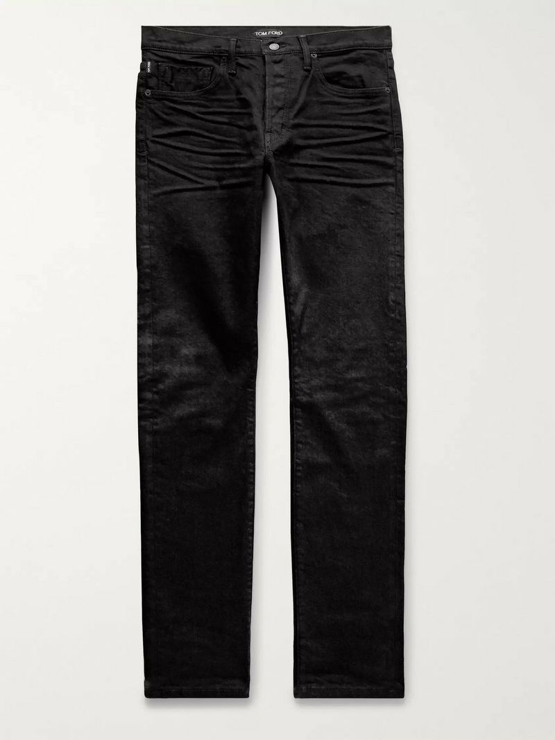 Black Slim-Fit Selvedge Denim Jeans — view 1