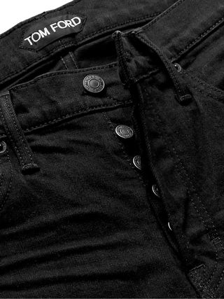 Black Slim-Fit Selvedge Denim Jeans — view 3
