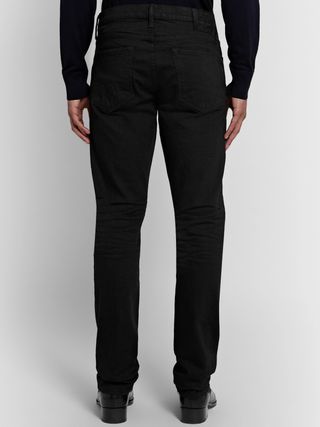 Black Slim-Fit Selvedge Denim Jeans — view 5
