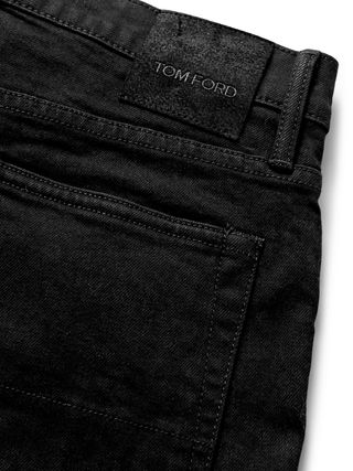Black Slim-Fit Selvedge Denim Jeans — view 6