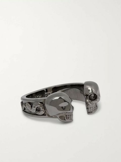 Alexander McQueen Skull Gunmetal-Tone Ring