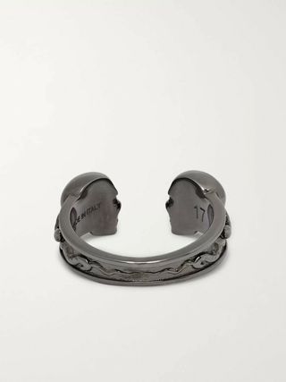 Alexander McQueen Skull Gunmetal-Tone Ring — view 3