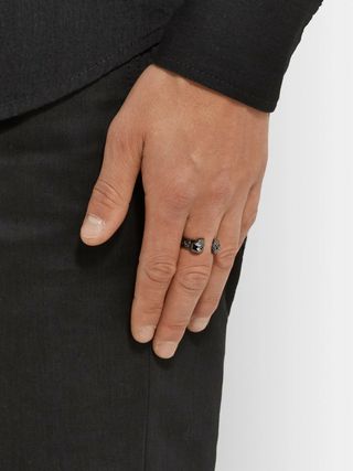 Alexander McQueen Skull Gunmetal-Tone Ring — view 4
