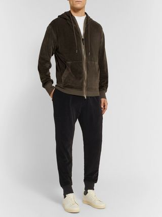 Tom Ford Cotton-Blend Velvet Zip-Up Hoodie — view 2