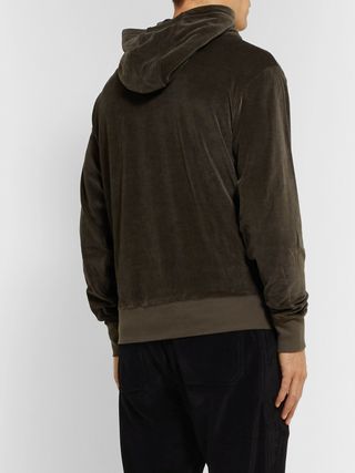 Tom Ford Cotton-Blend Velvet Zip-Up Hoodie — view 5