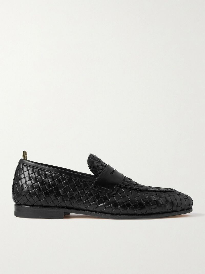 Officine Creative Barona Woven Leather Penny Loafers — view 1