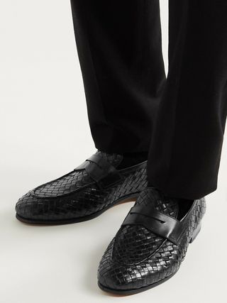 Officine Creative Barona Woven Leather Penny Loafers — view 2