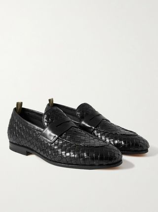 Officine Creative Barona Woven Leather Penny Loafers — view 4