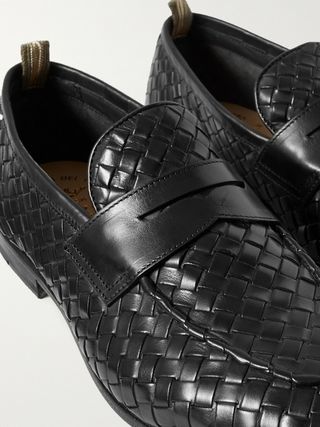 Officine Creative Barona Woven Leather Penny Loafers — view 6