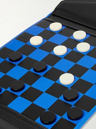 Smythson Panama Cross-Grain Leather Checkers Set — view 2