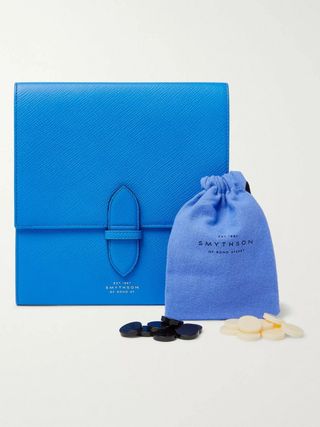 Smythson Panama Cross-Grain Leather Checkers Set — view 3