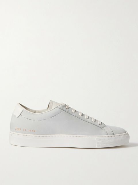 Common Projects Original Achilles Leather-Trimmed Nubuck Sneakers