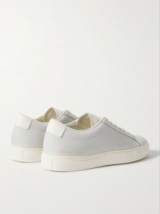 Common Projects Original Achilles Leather-Trimmed Nubuck Sneakers — view 3