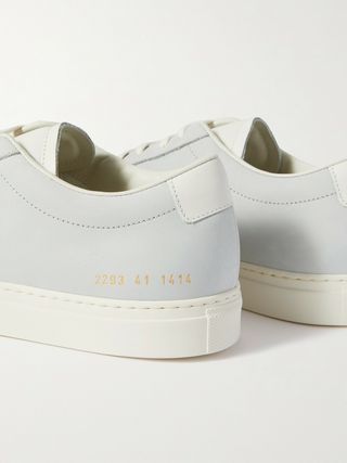 Common Projects Original Achilles Leather-Trimmed Nubuck Sneakers — view 4