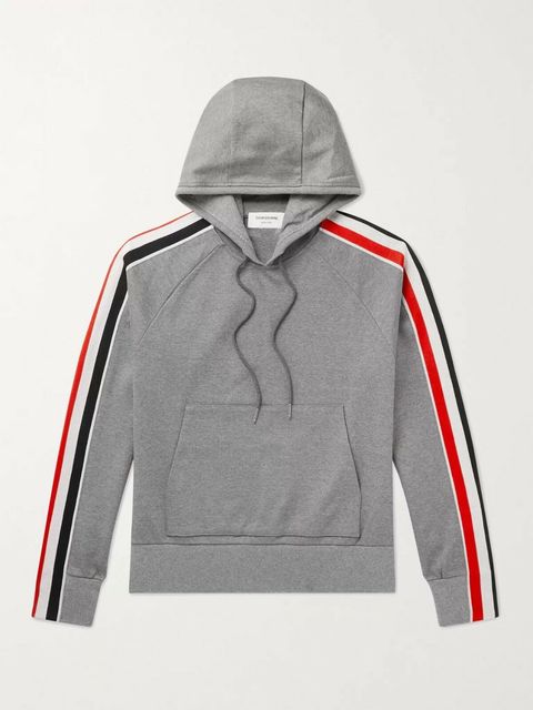 Thom Browne Striped Cotton-Jersey Hoodie