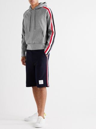 Thom Browne Striped Cotton-Jersey Hoodie — view 2