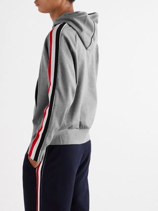 Thom Browne Striped Cotton-Jersey Hoodie — view 4