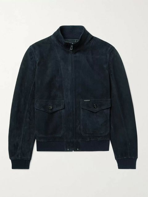 Belstaff Hughes Suede Bomber Jacket