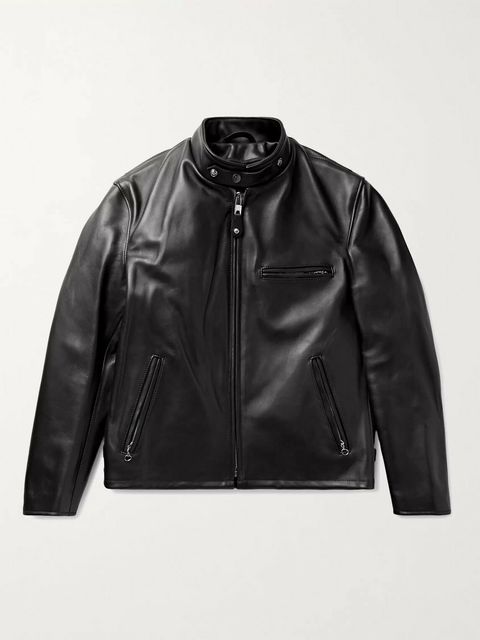 SCHOTT Classic Racer Slim-Fit Leather Biker Jacket