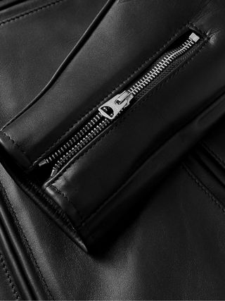 SCHOTT Classic Racer Slim-Fit Leather Biker Jacket — view 3