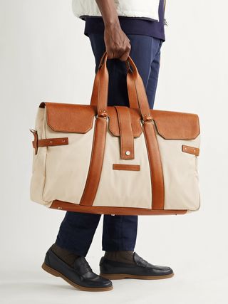 Brunello Cucinelli Leather-Trimmed Nylon Holdall — view 2