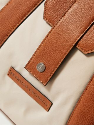 Brunello Cucinelli Leather-Trimmed Nylon Holdall — view 5