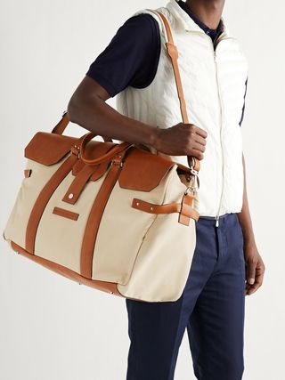 Brunello Cucinelli Leather-Trimmed Nylon Holdall — view 6