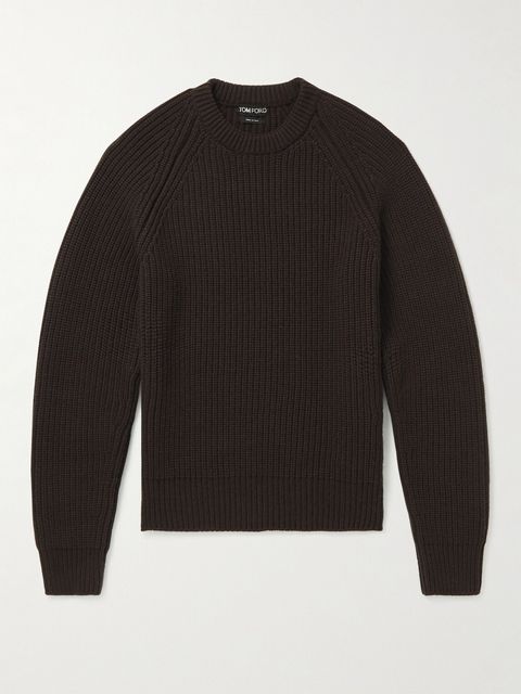 Tom Ford Ribbed Cashmere Mock-Neck Sweater
