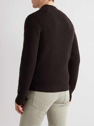 Tom Ford Ribbed Cashmere Mock-Neck Sweater — view 4