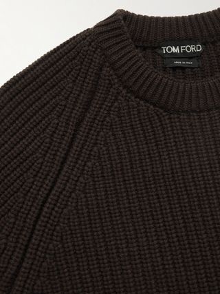 Tom Ford Ribbed Cashmere Mock-Neck Sweater — view 5