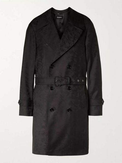 Dolce&Gabbana Camouflage-Jacquard Virgin Wool-Twill Trench Coat